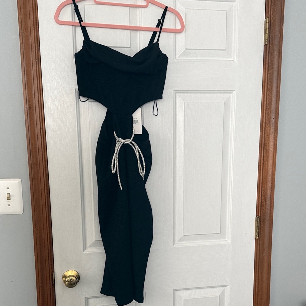 Hello Molly Black Dress with Silver Accents